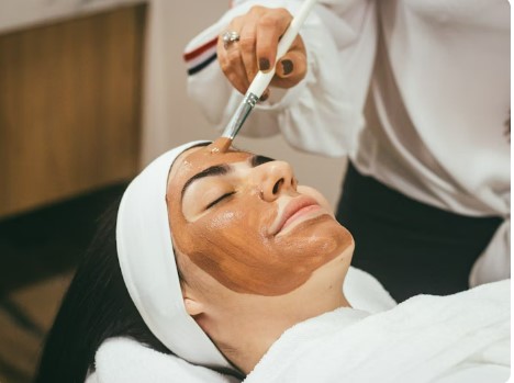 Close-up of a client's skin after a hydrating facial treatment